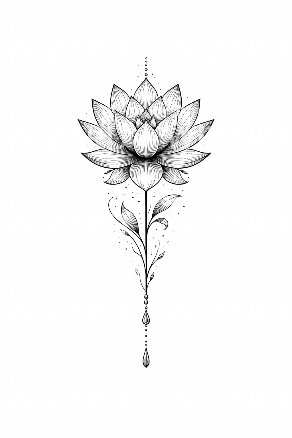 Lotus Pendant Tattoo Design