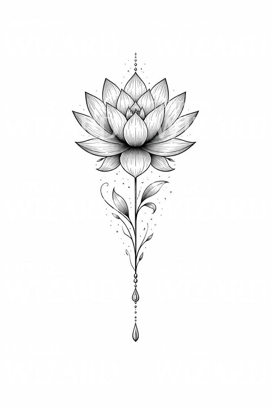 Lotus Pendant Tattoo Design