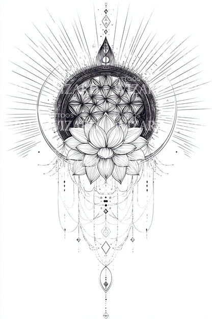 Lotus Portal Båge Tatuering Design