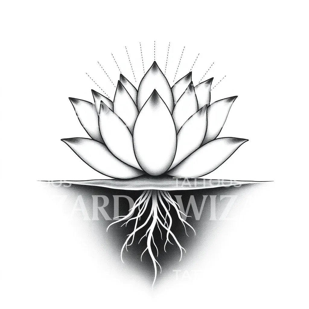 Lotus Roots Tattoo Design