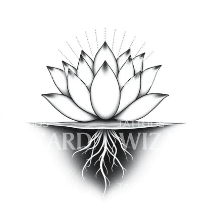 Lotus Roots Tattoo Design