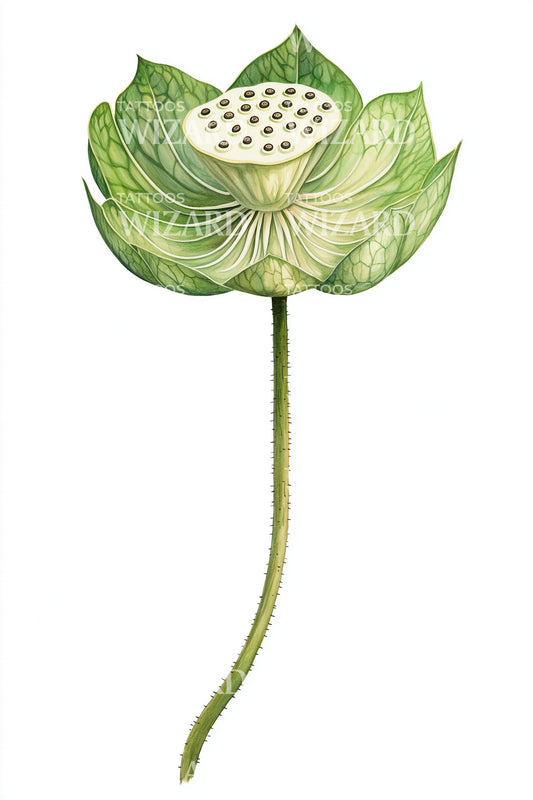 Lotus Seed Pod Tattoo Design