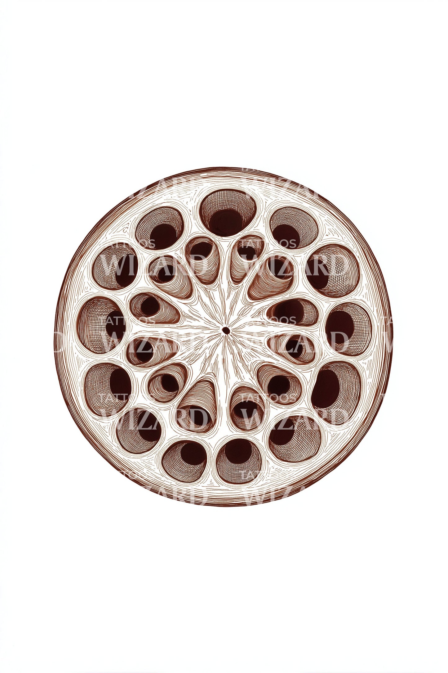 Lotus Seed Wheel Tattoo Design