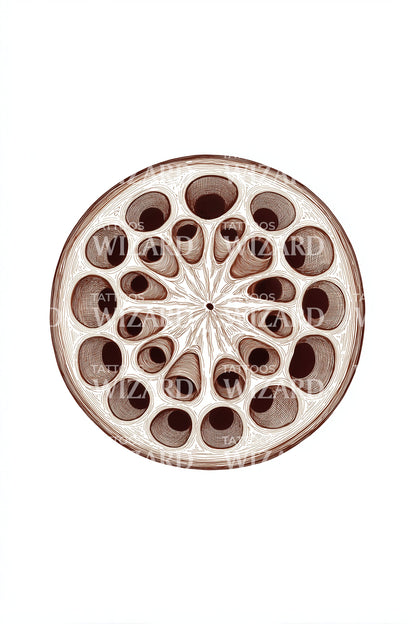 Lotus Seed Wheel Tattoo Design