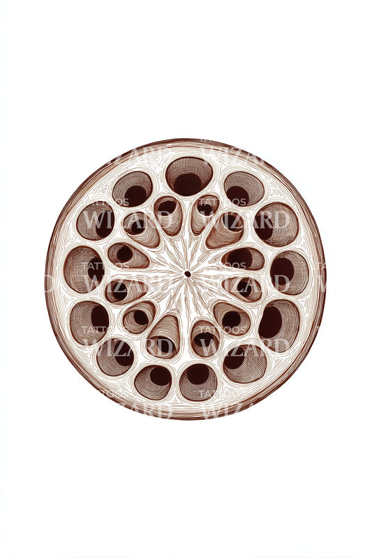Lotus Seed Wheel Tattoo Design
