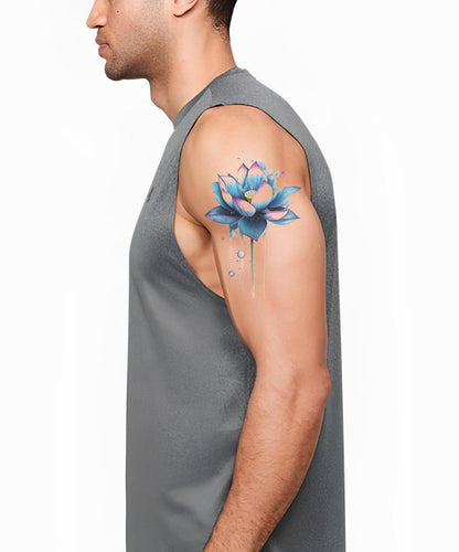 Diseño de tatuaje Salpicadura de Loto Azul
