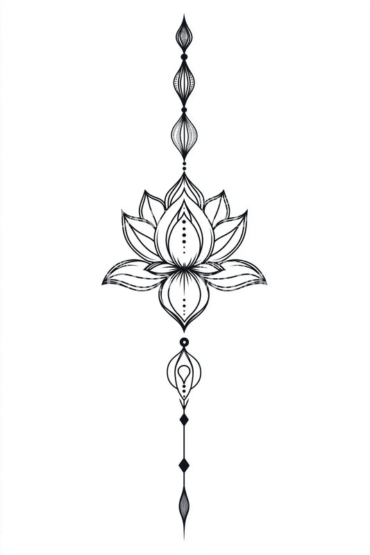 Design de tatouage ornement bâton de lotus
