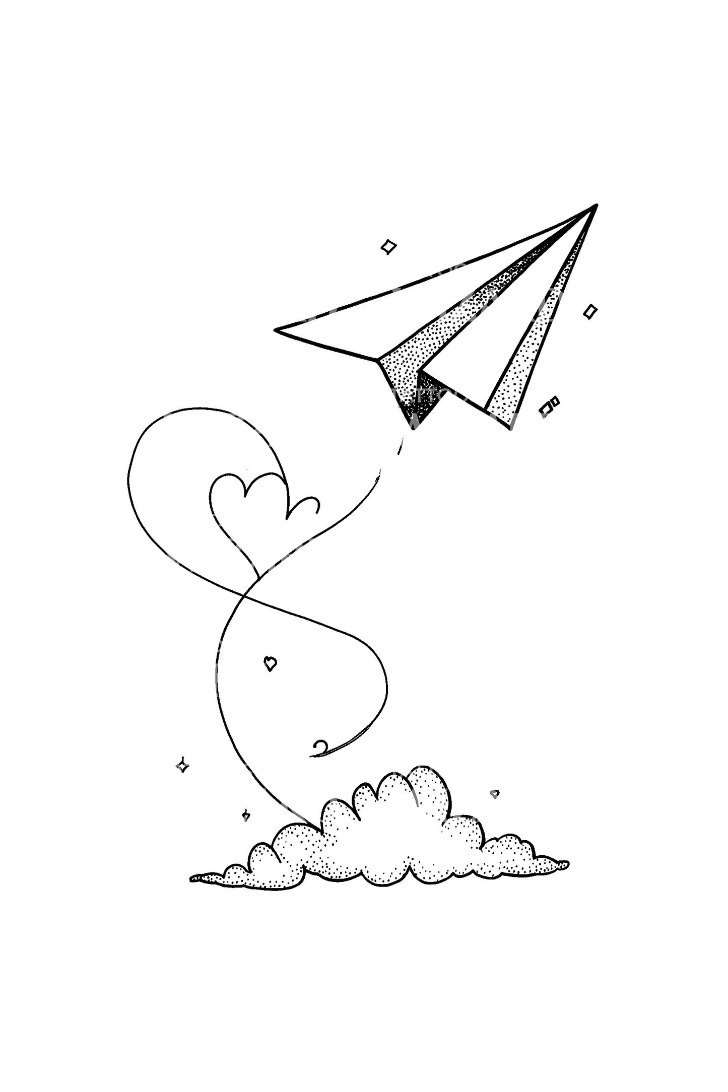 Pomysł na tatuaż Love Flight Doodle