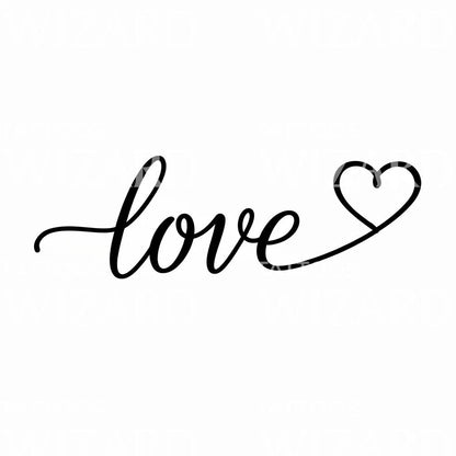 Love Heart Script Tattoo Design