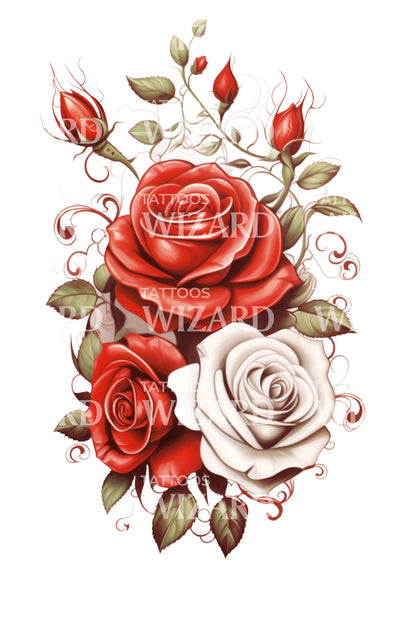 Lovely Roses Tattoo Design