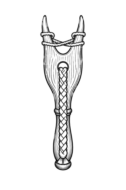 Diseño de tatuaje de horquilla lucet y cordón trenzado