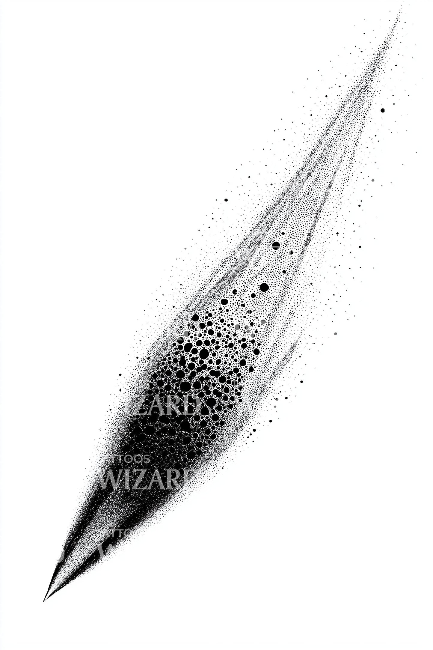 Luminous Comet Trail Tattoo Design