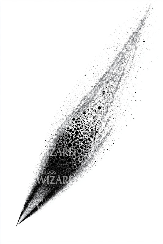 Luminous Comet Trail Tattoo Design