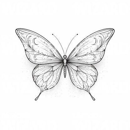 Lunar Butterfly Tattoo Design