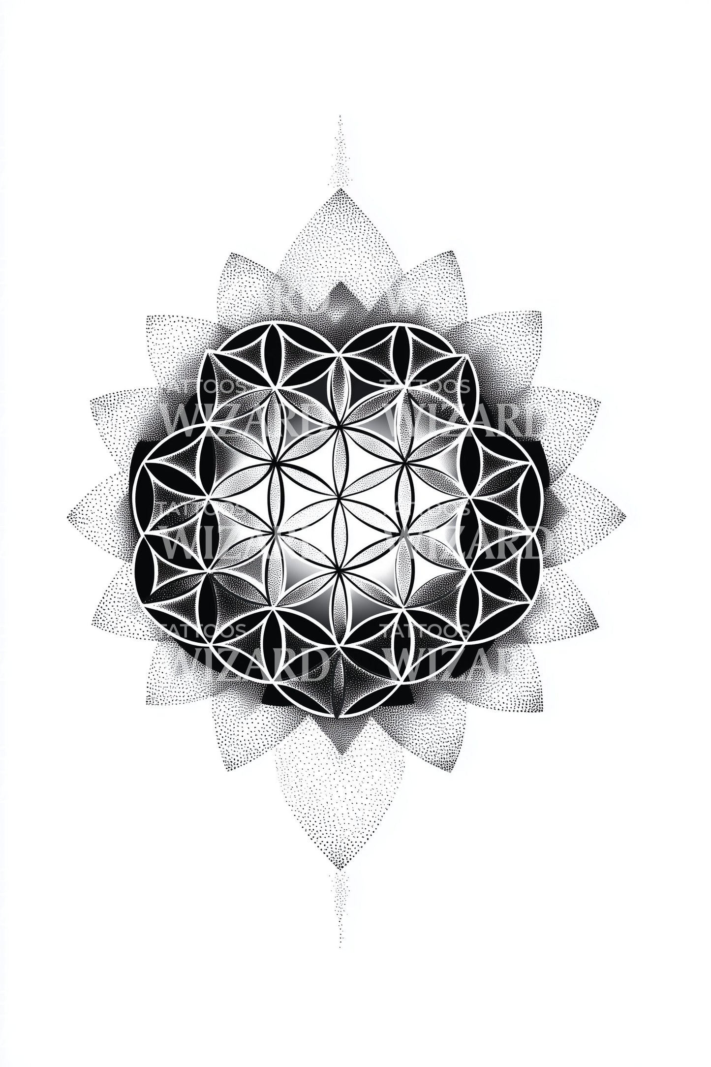 Design de Tatuagem Mandala Eclipse Lunar