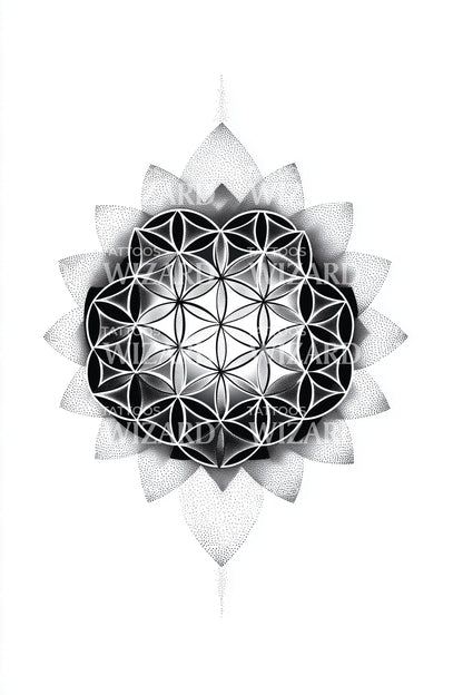 Lunar Eclipse Mandala Tattoo Design