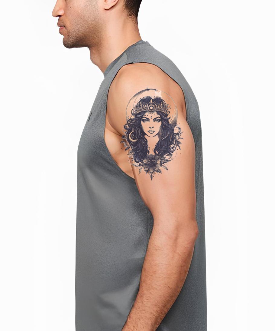 Lunar Crowned Sorceress Tattoo Illustration