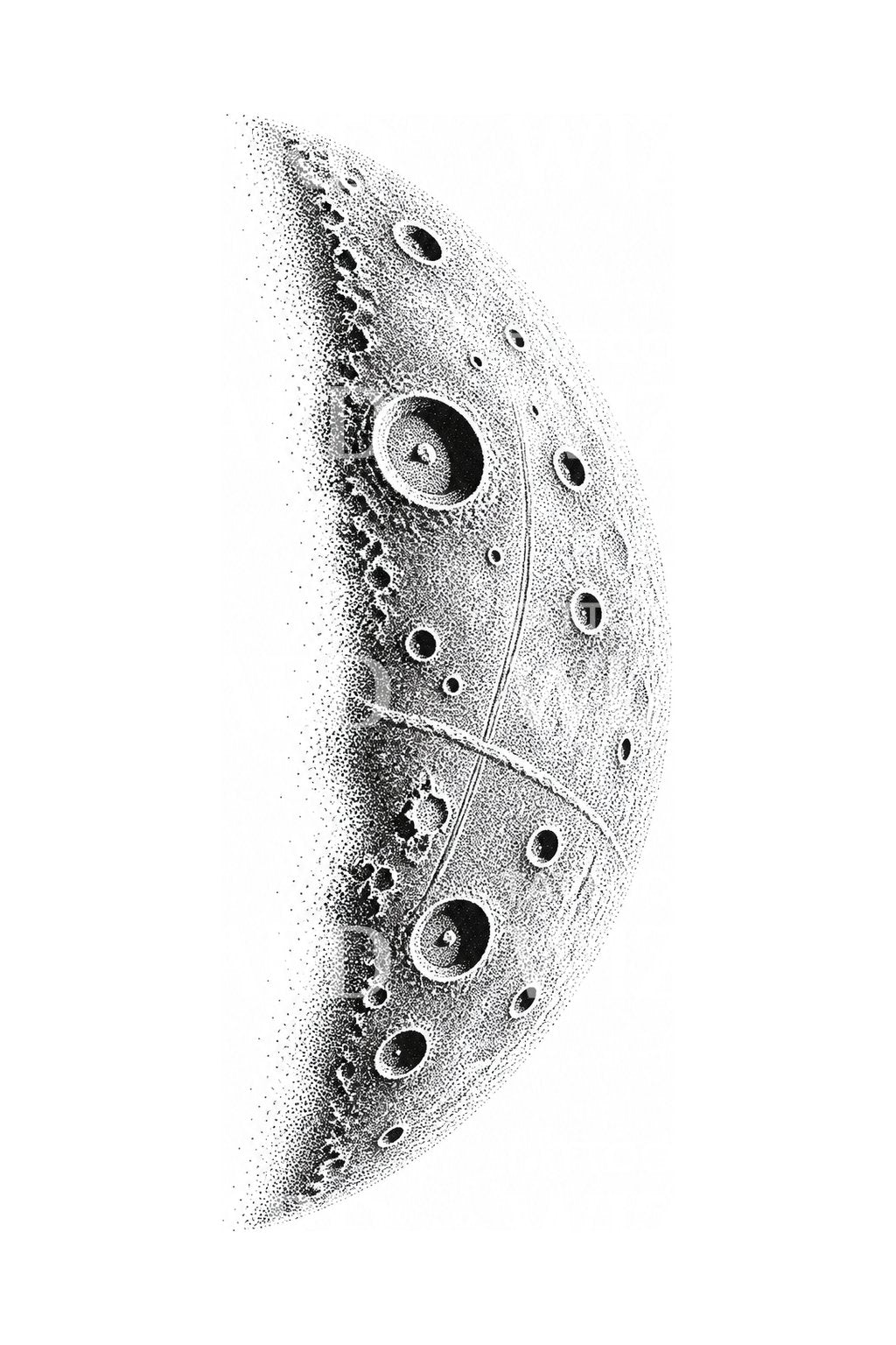 Tattoo-design med kratere på Månens terminator