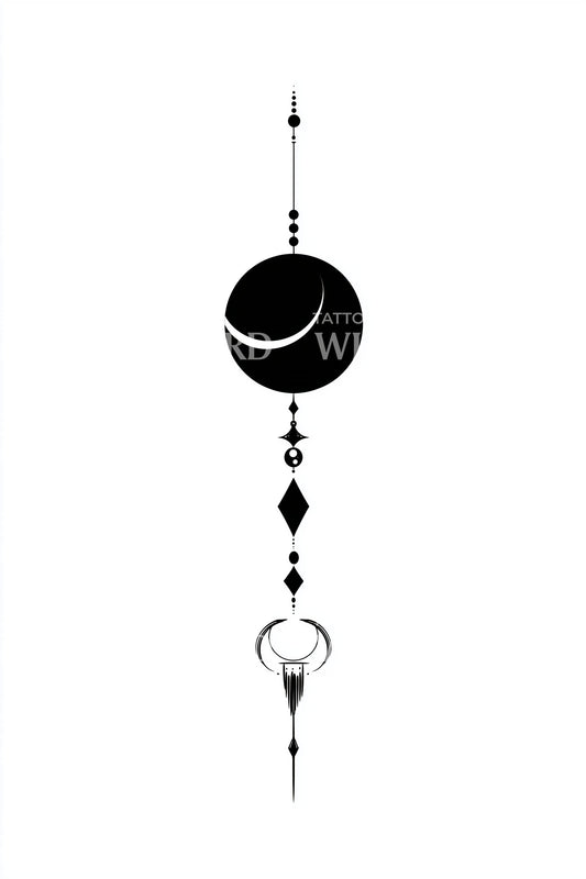 Lunar Totem Geometry Tattoo Design
