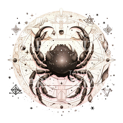 Cancer Zodiac SignTattoo Design