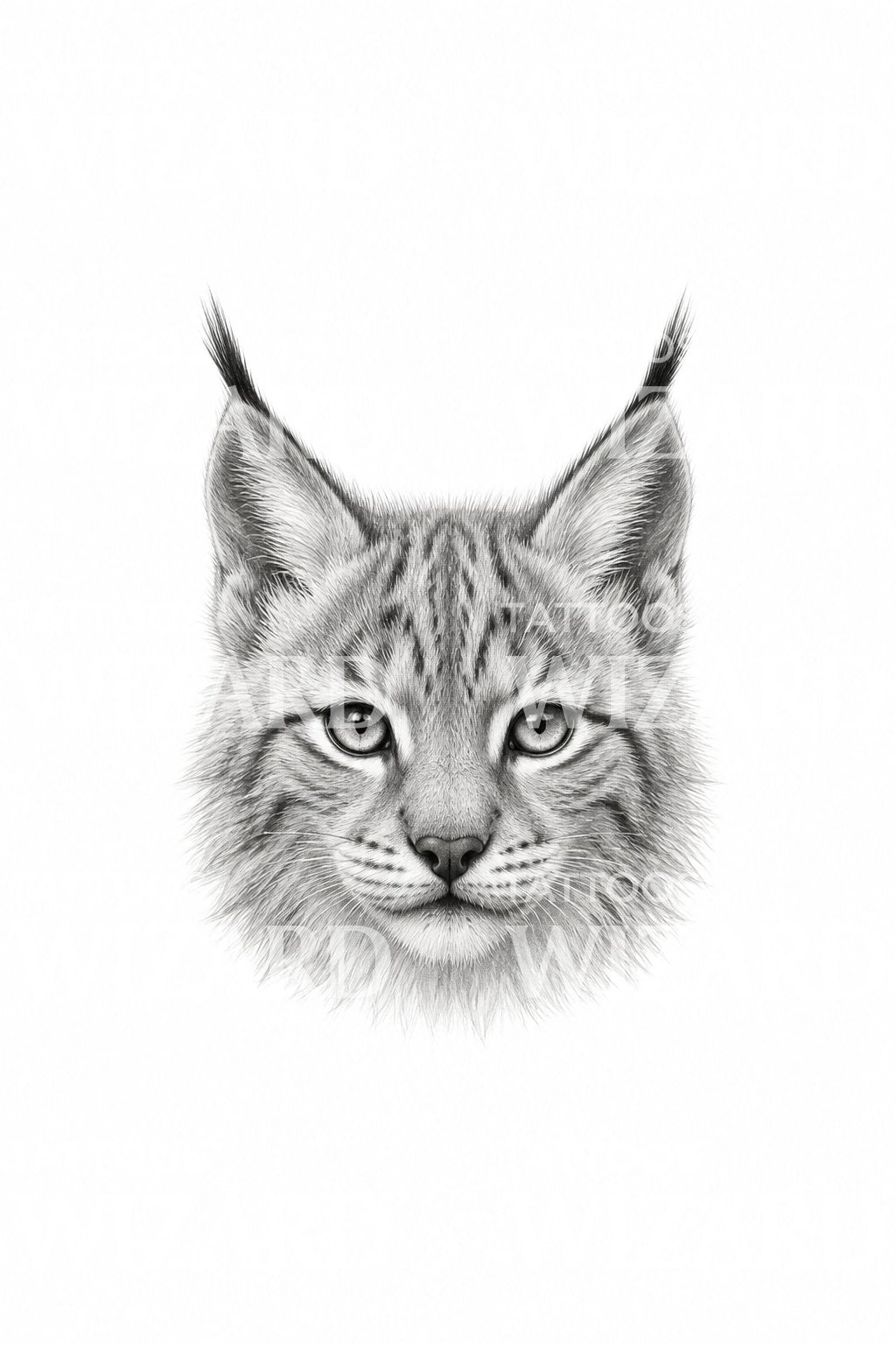 it Lynx kitten face micro realism tattoo idea