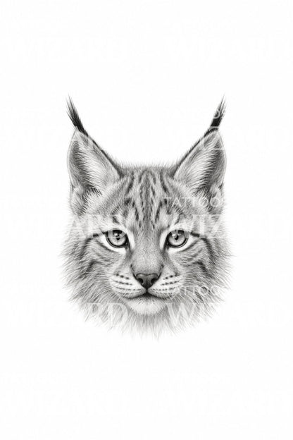 it Lynx kitten face micro realism tattoo idea