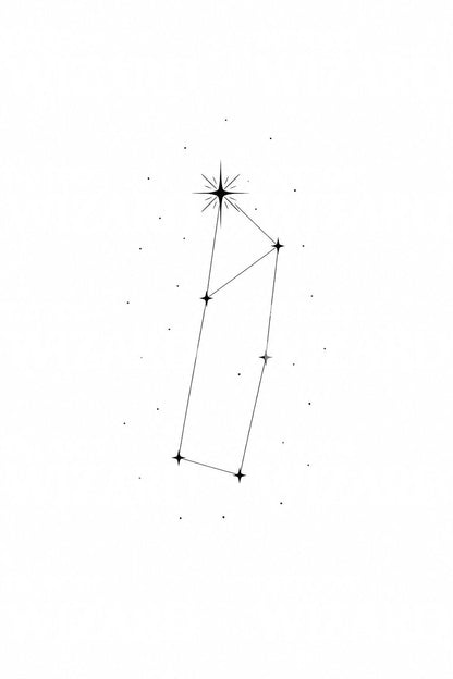 Lyra Constellation with Vega Tattoo Illustration