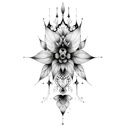 Spiritual Lotus Tattoo Design