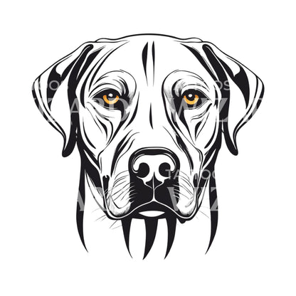 Labrador Retriever Dog Head Tattoo Design