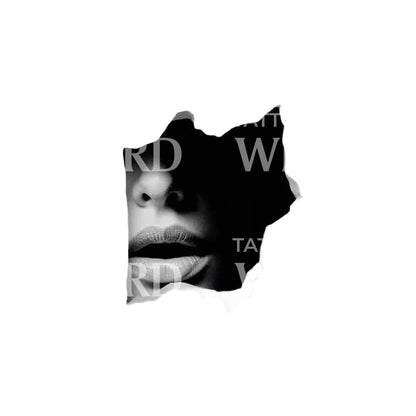 Hidden Face Behind Ripped Paper Tattoo Design