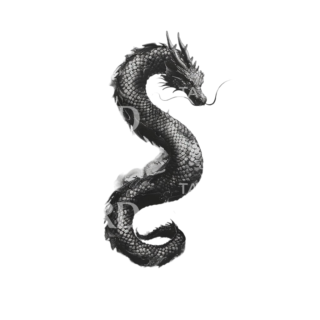 Mythisches Basilisk Tattoo Design