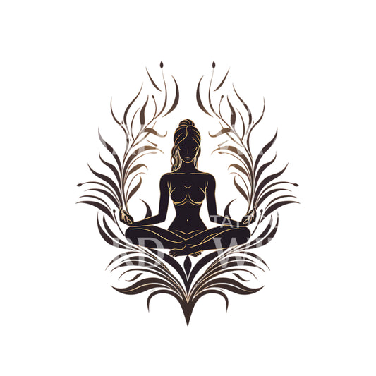 Yoga Asana Tattoo Design