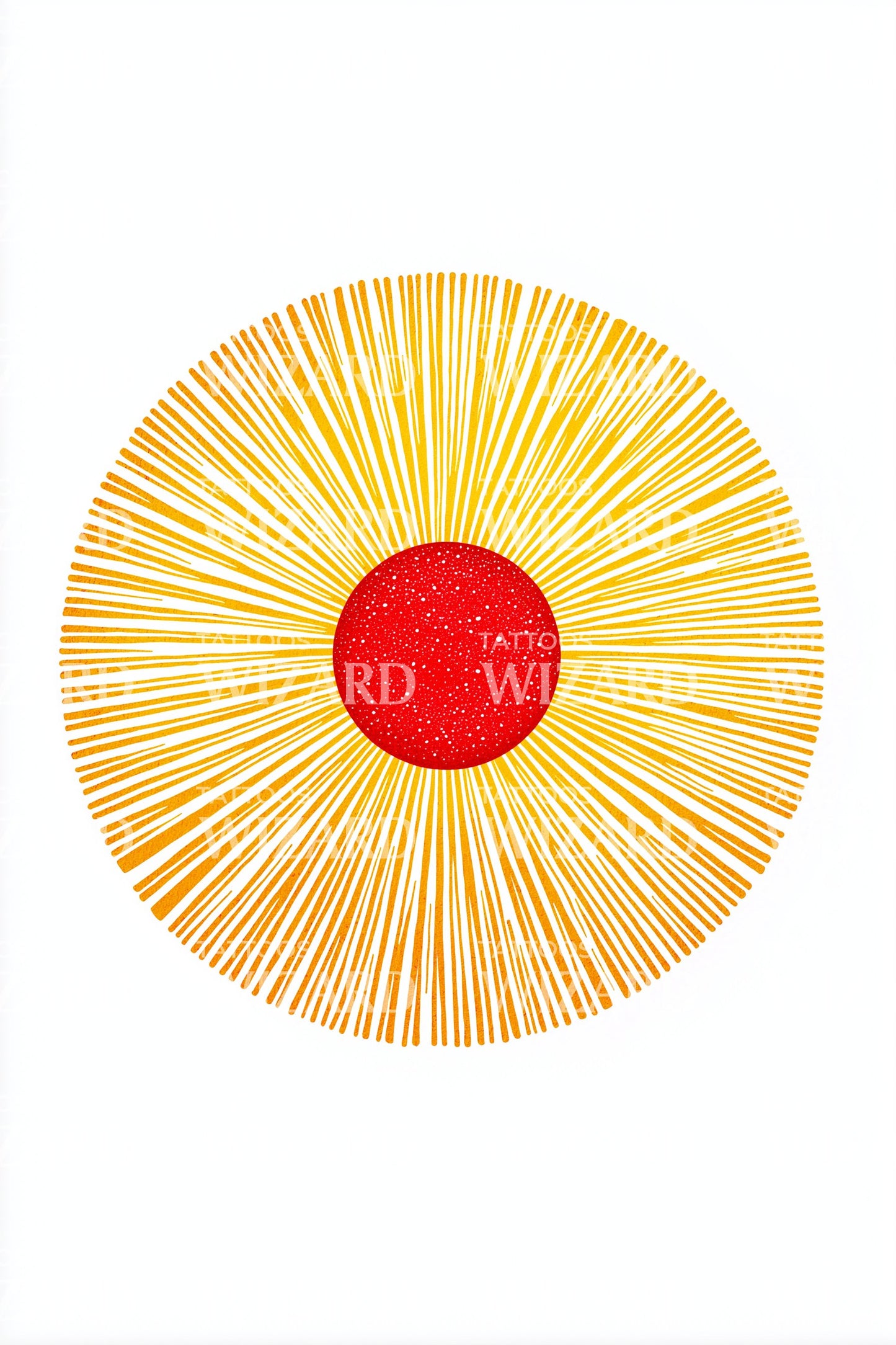Ilustração de Tatuagem de Sol Radiante Macedônio