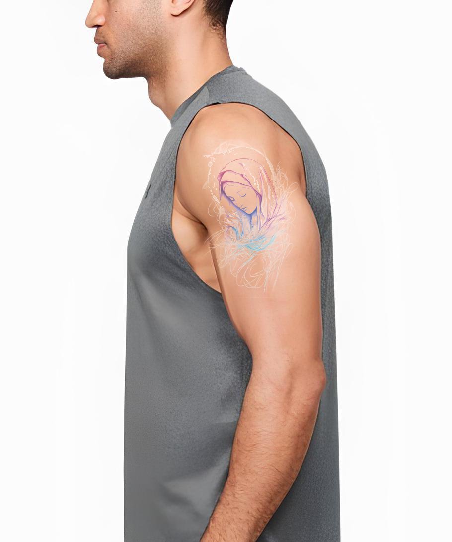 Serene Madonna Aura Tatoeage Ontwerp