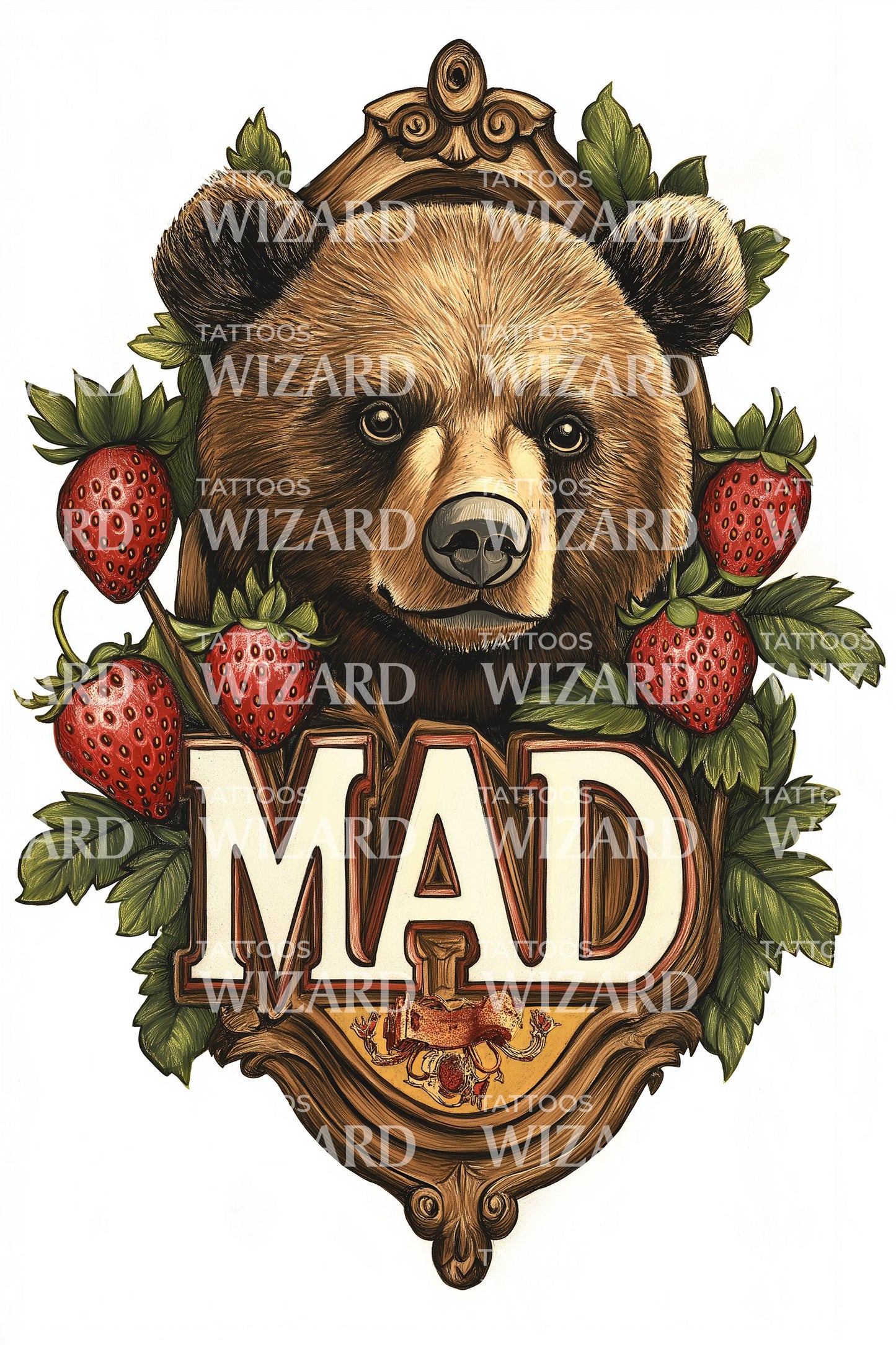 Madrid Bear Emblem Tattoo Design