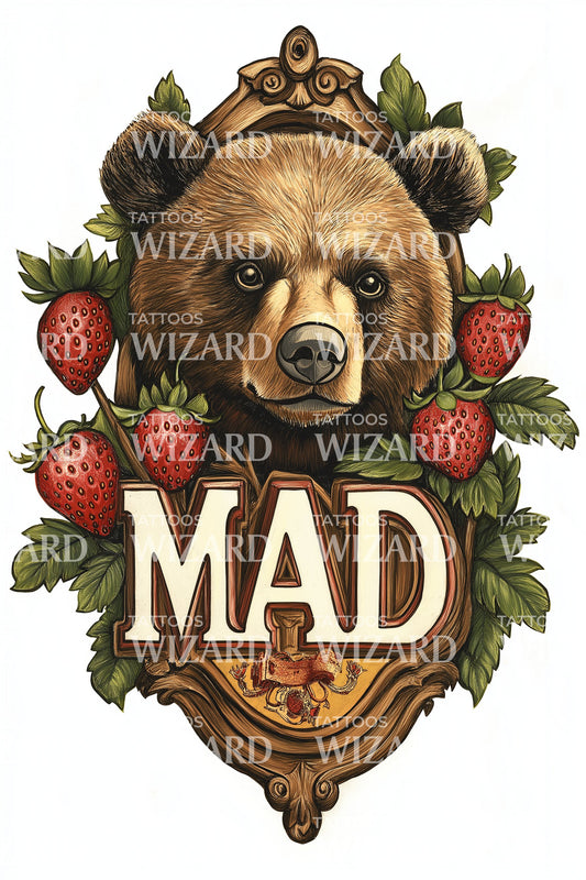 Madrid Bear Emblem Tattoo Design