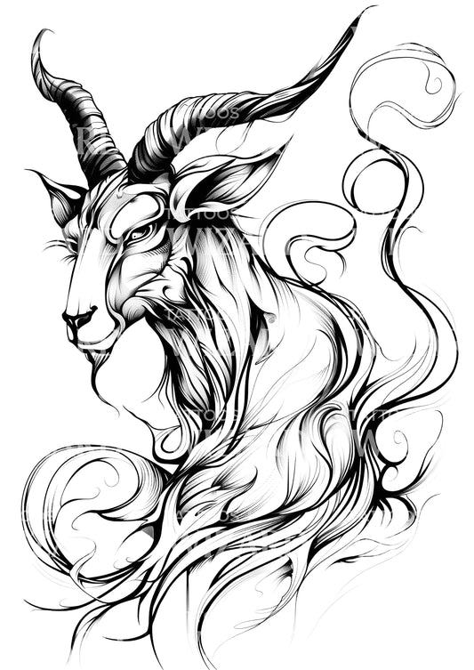 Magical Sacrificial Goat Tattoo Idea