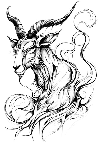 Magical Sacrificial Goat Tattoo Idea