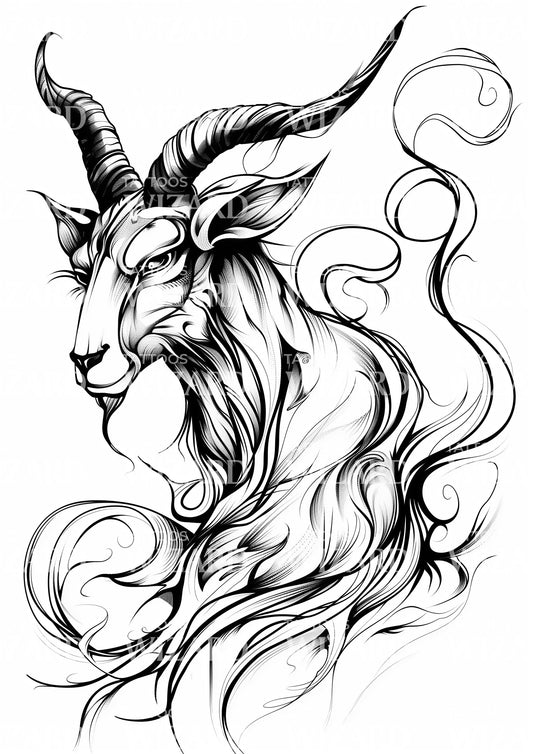 Magical Sacrificial Goat Tattoo Idea