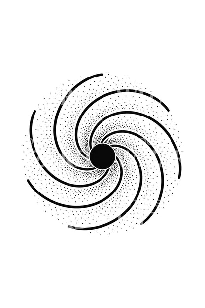 Magnetic Field Spiral Arms Tattoo Design