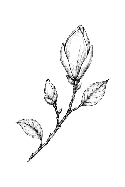 Tattoo-Idee: Magnolienknospe an zartem Zweig