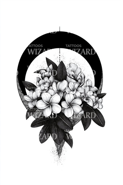 Magnolia Ring Kontrast Tatuering Design