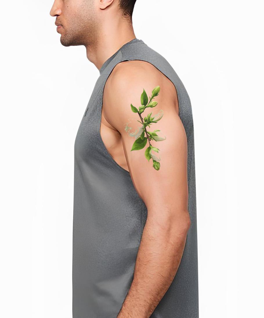 Budding Magnolia Spray Tattoo Design