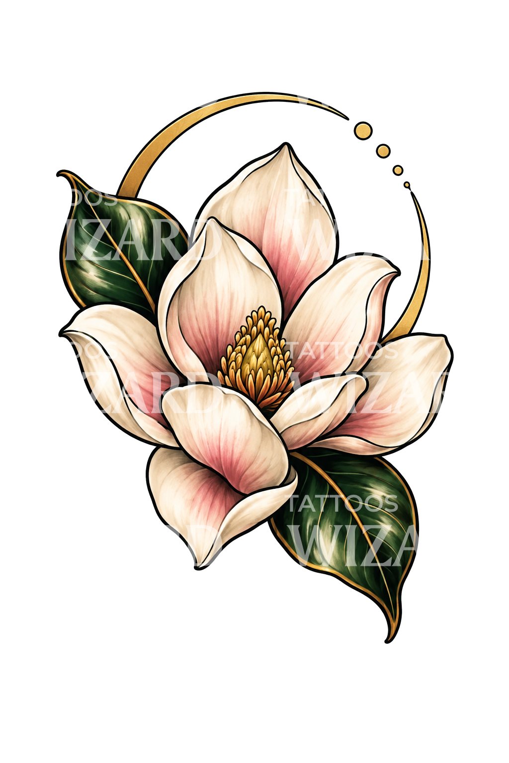 Magnolie mit goldenem Mondsichel