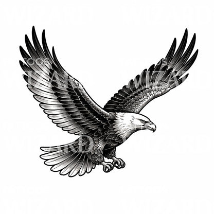 Majestic Bald Eagle Tattoo Design