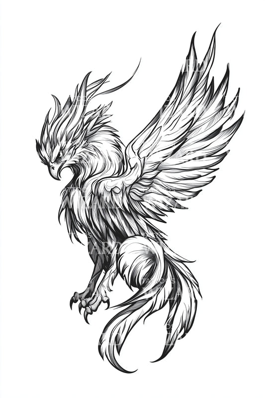 Design Tatuaggio Araldico Grifone Maestoso