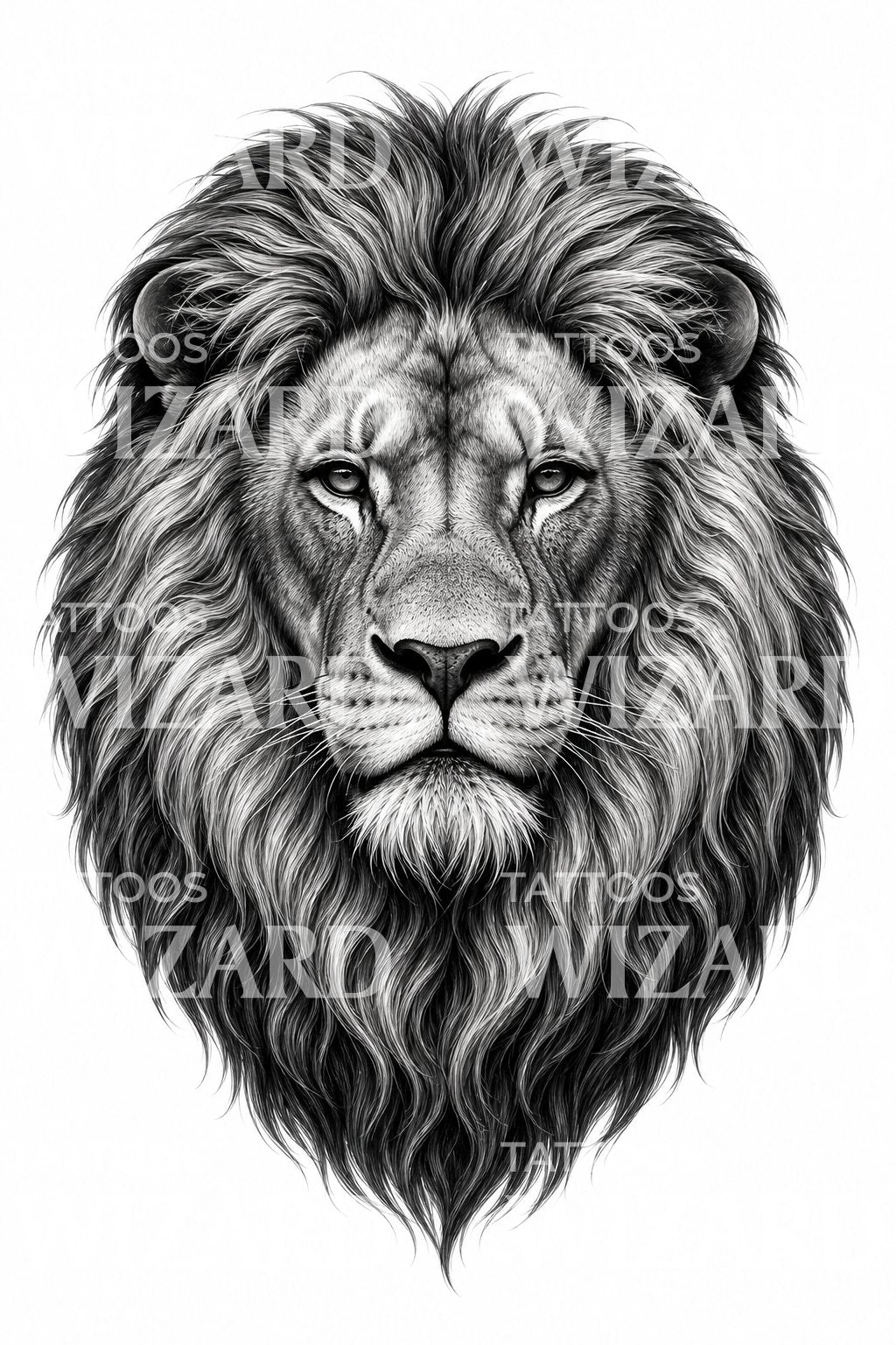 Majestic Lion Head Tattoo Design
