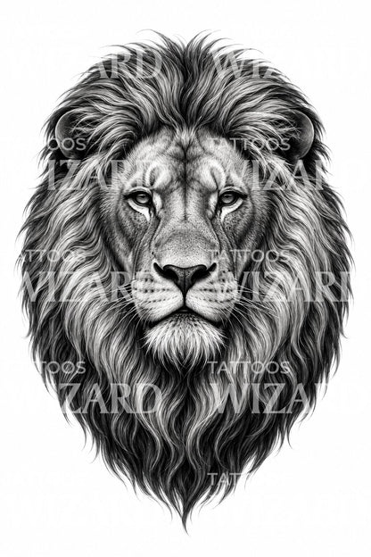 Majestic Lion Head Tattoo Design