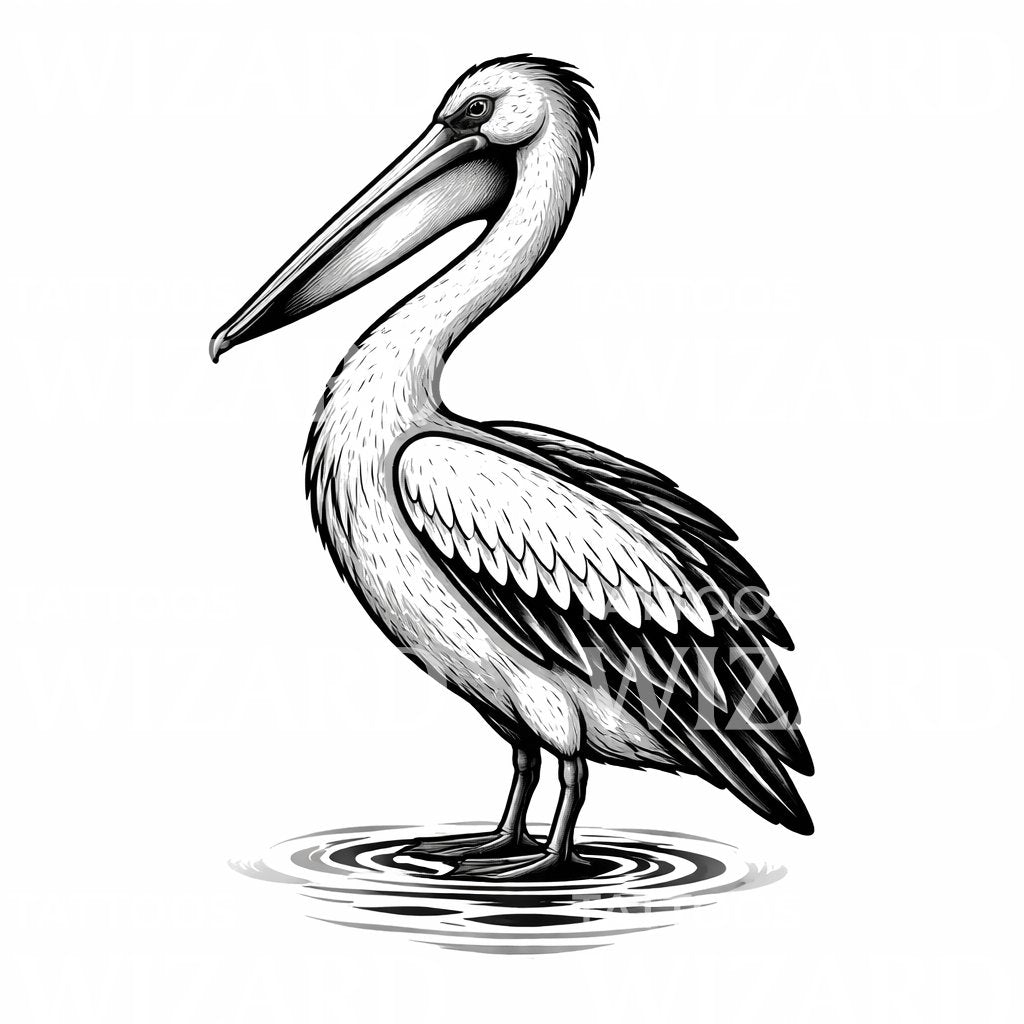 Majestic Pelican Tattoo Design