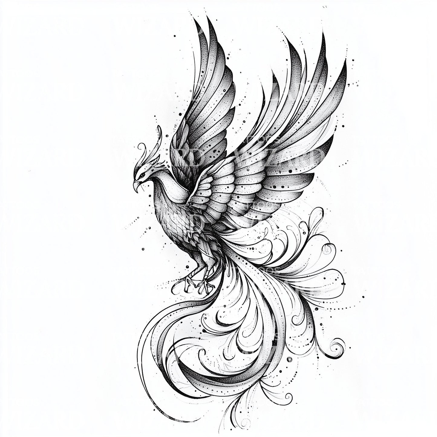 Majestic Phoenix in Flight Tattoo Idea